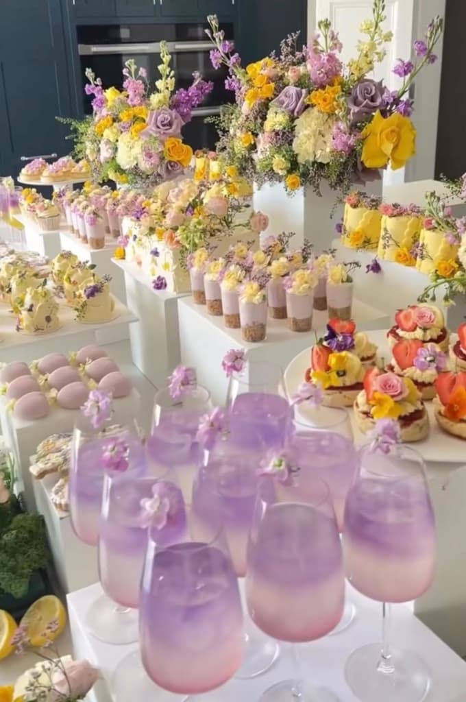 Luxurious chocolate desserts with gold accents